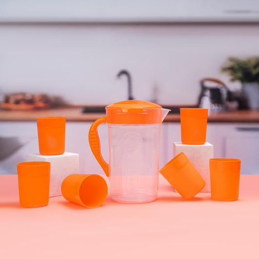 Premium Plastic Water Jug Set with 6 Cups