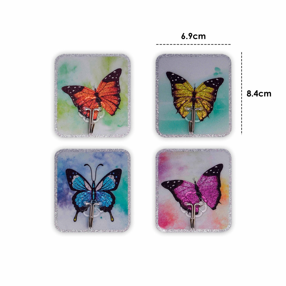 Artistic Butterfly Wall Hooks 4 Piece