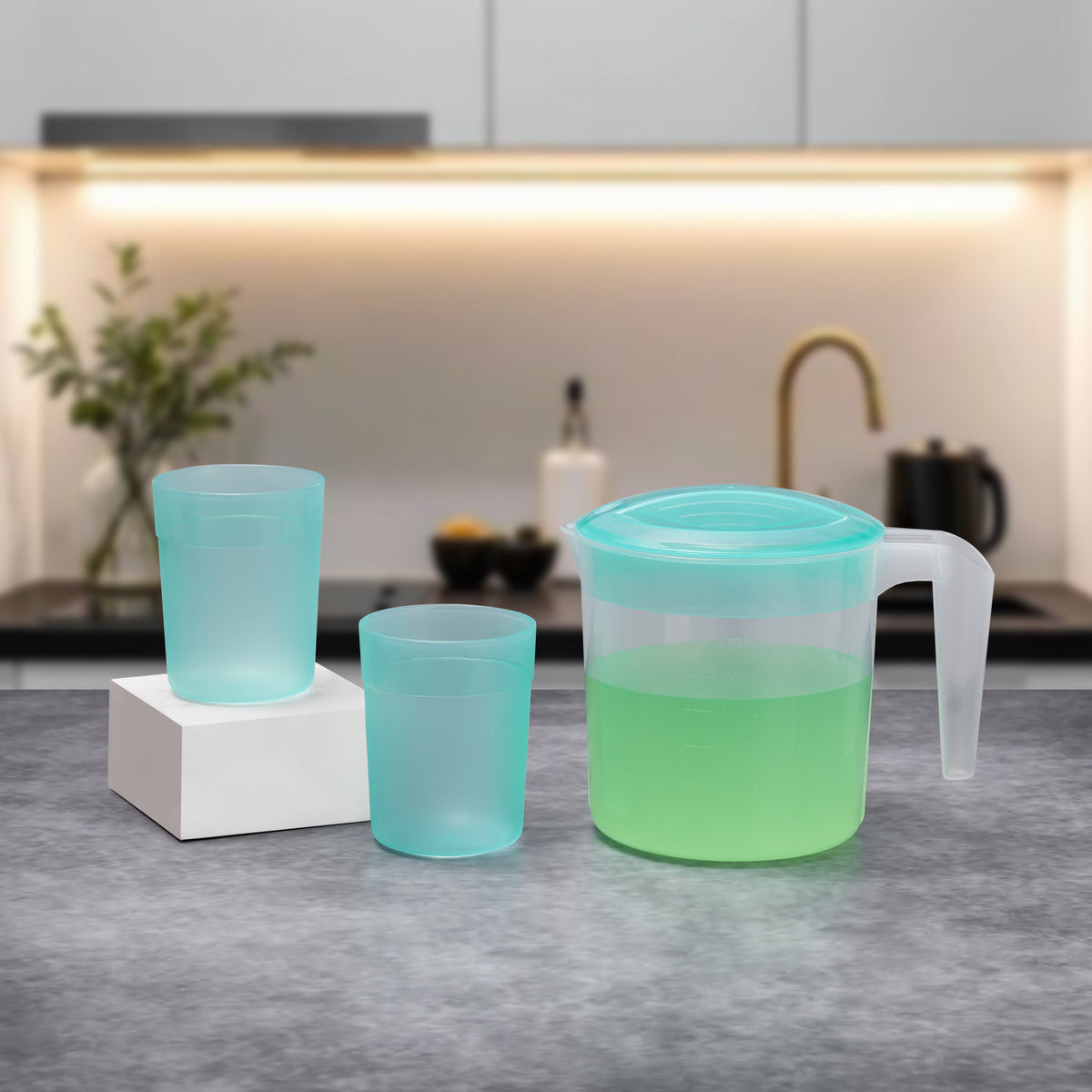 Side Table Mini Water Jug With 2 Glass