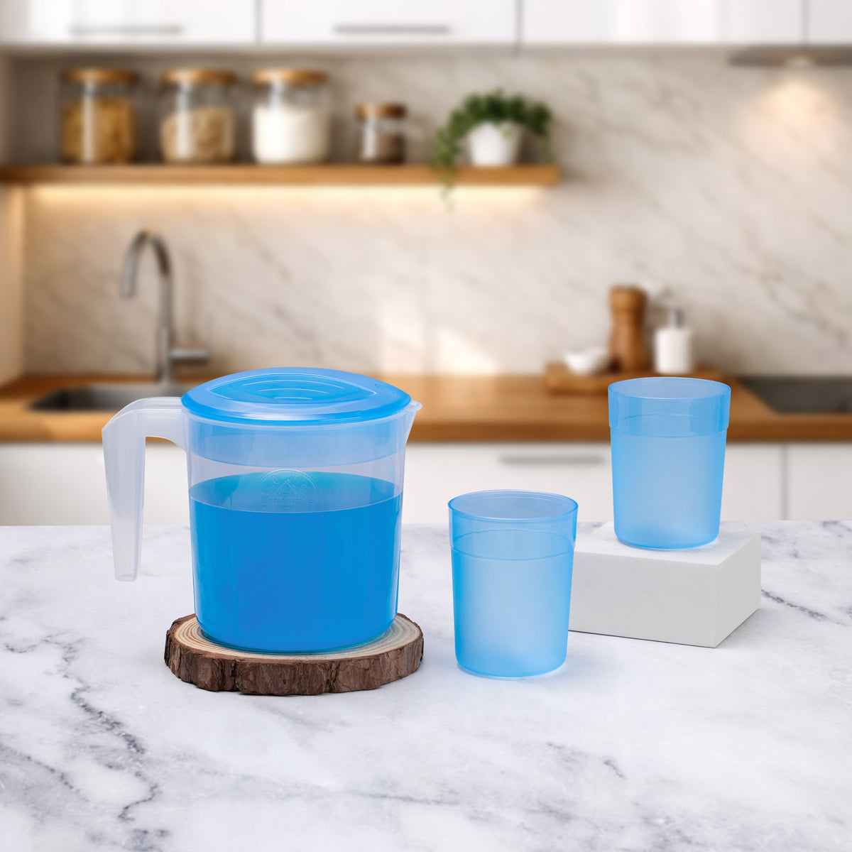 Side Table Mini Water Jug With 2 Glass