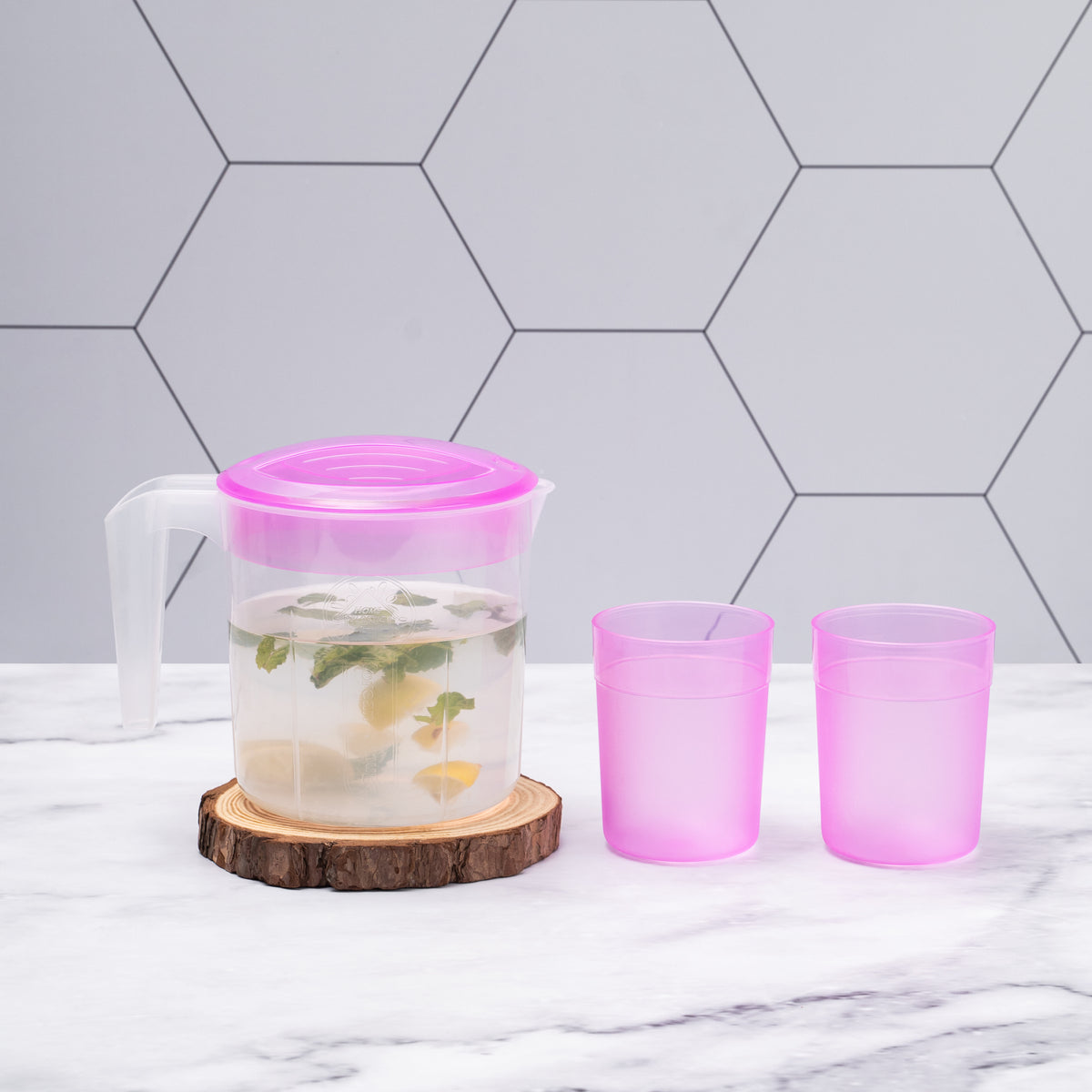 Side Table Mini Water Jug With 2 Glass