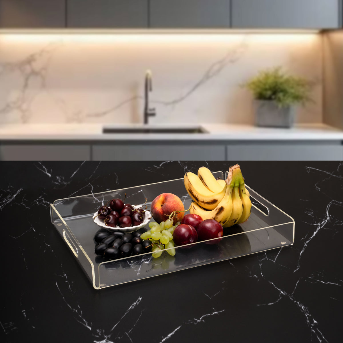 Acrylic Serving Trays 3 Piece Set